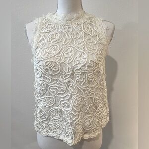 Elegant Cream Lace Women's Top